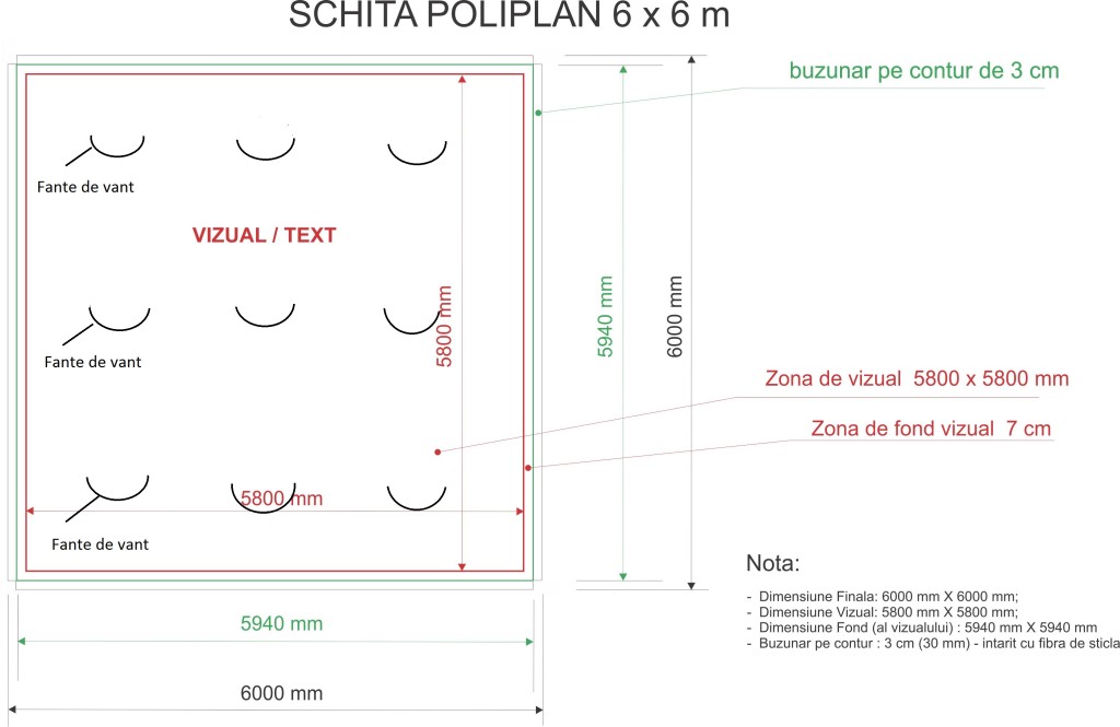 Schita PVC frontlit CUB 6 x 6 m_buzunar